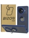 Bizon Case Hybrid Ring Tecno Spark 20 Pro+ smoky with a navy blue frame