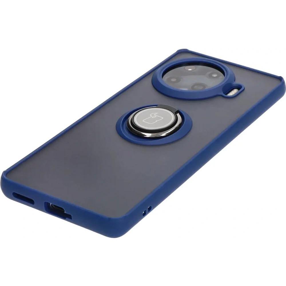 Hurtownia GSM - Bizon Case Hybrid Gyűrű Tecno Spark 20 Pro+ füstös színben, tengerészkék kerettel - BIZ5633 - {ean13} - Hurt