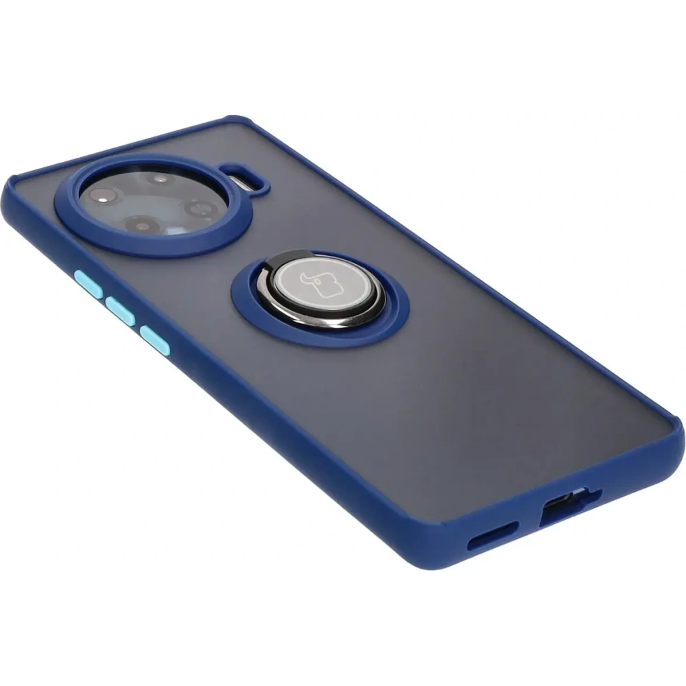 Hurtownia GSM - Bizon Case Hybrid Gyűrű Tecno Spark 20 Pro+ füstös színben, tengerészkék kerettel - BIZ5633 - {ean13} - Hurt