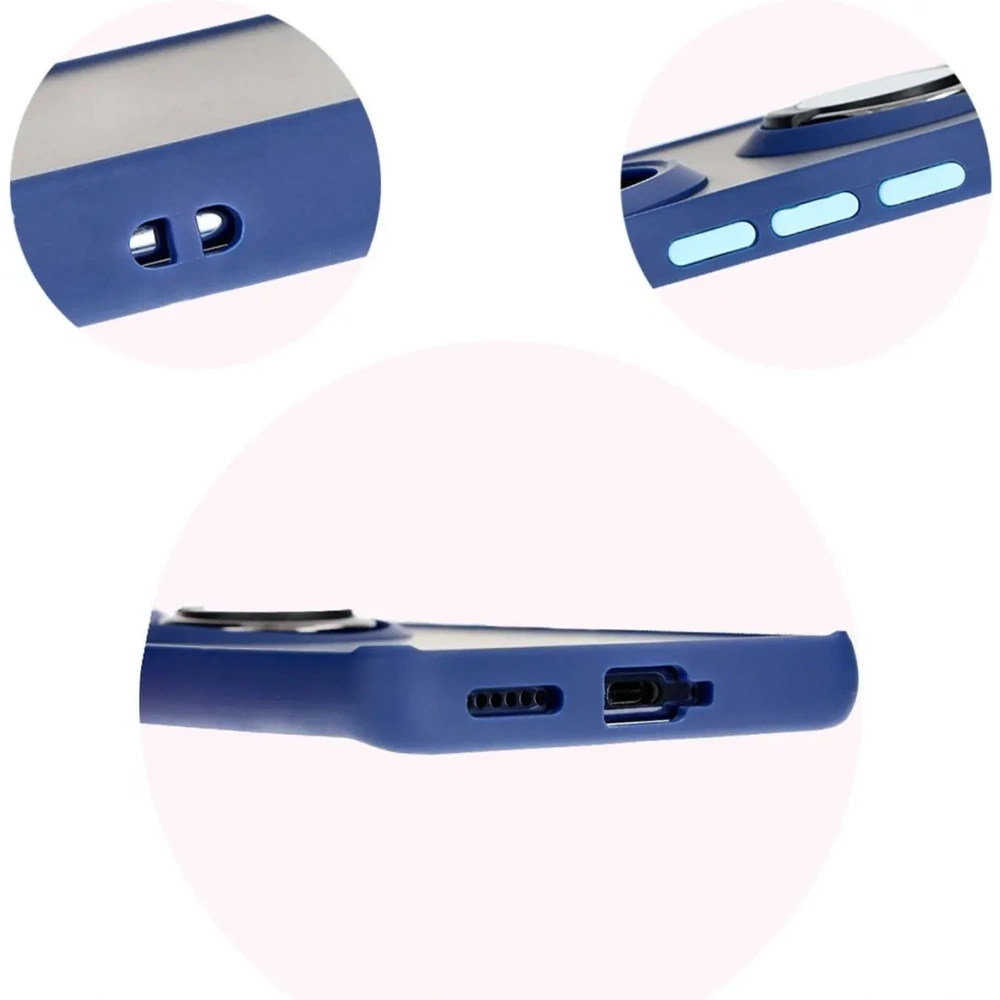 Wholesale Bizon Case Hybrid Ring Tecno Spark 20 Pro+ smoky with a navy blue frame - BIZ5633 - {ean13} - Hurt