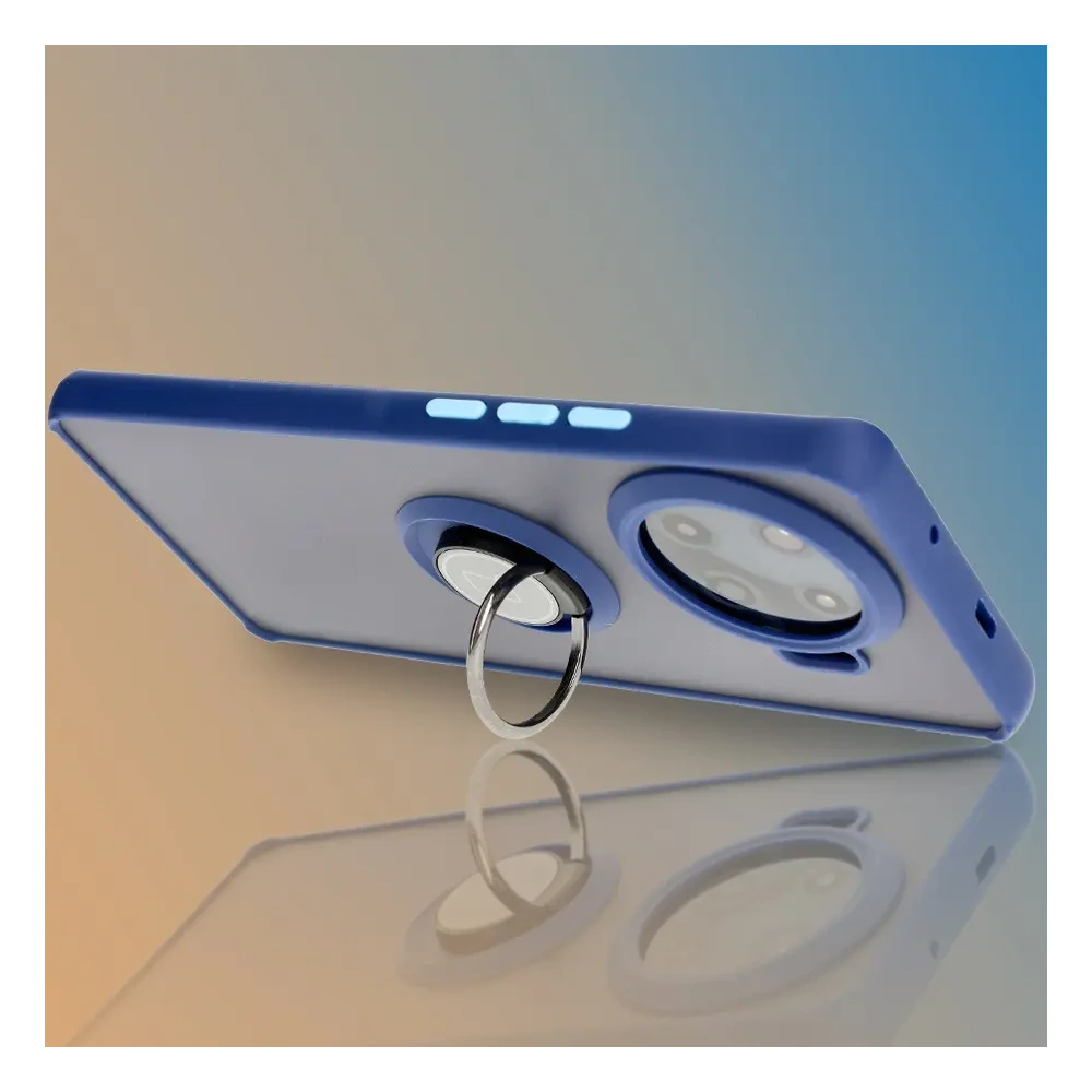 Wholesale Bizon Case Hybrid Ring Tecno Spark 20 Pro+ smoky with a navy blue frame - BIZ5633 - {ean13} - Hurt