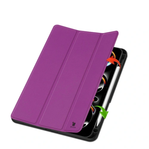 Etui Bizon Case Tab Lizard do iPad Pro 11" 5 gen. 2024 ciemnofioletowe