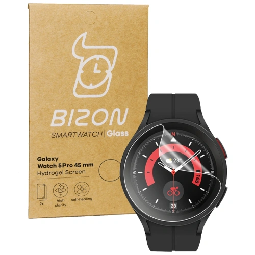 Folia hydrożelowa na ekran Bizon Glass Watch Hydrogel do Samsung Galaxy Watch 5 Pro 45 mm [2 PACK]