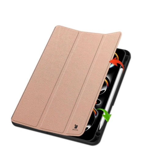 Etui Bizon Case Tab Lizard do iPad Pro 11" 5 gen. 2024 różowozłote