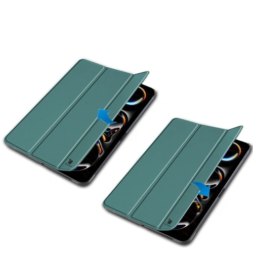 Etui Bizon Case Tab Croc do iPad Pro 13" 7 gen. 2024 ciemnozielone