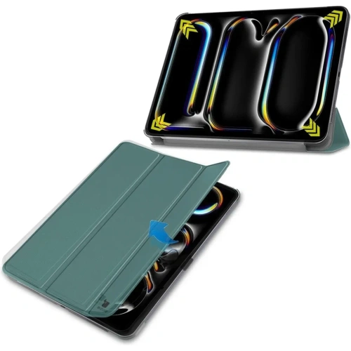Etui Bizon Case Tab Croc do iPad Pro 11" 5 gen. 2024 ciemnozielone