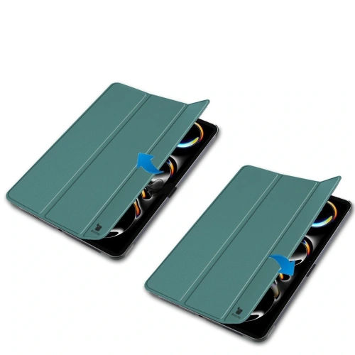 Etui Bizon Case Tab Croc do iPad Pro 11" 5 gen. 2024 ciemnozielone