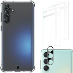 Hurtownia GSM - Bizon Case Clear Pack Hülle + 2x Bildschirmglas + Linsen-Glas Samsung Galaxy M55 5G klar - BIZ5677 - {ean13} - Hurt
