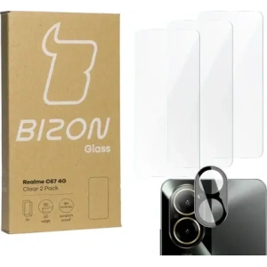 Hurtownia GSM - BIZON Clear 3x Bildschirmglas + Kameraglas für Realme C67 4G - BIZ5107 - {ean13} - Hurt