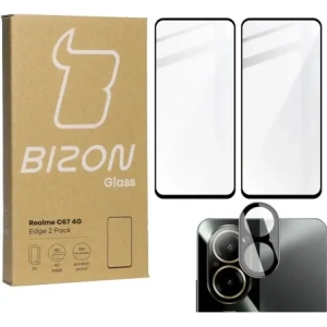 Hurtownia GSM - BIZON Edge 2x Bildschirmglas + Kameraglas Realme C67 4G - BIZ5108 - {ean13} - Hurt
