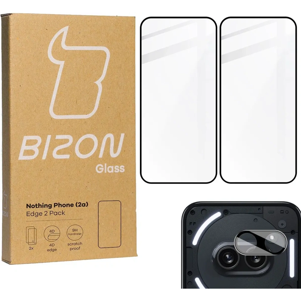 Hurtownia GSM - BIZON Edge 2x képernyő üveg + kamera üveg Nothing Phone (2a) - BIZ5110 - {ean13} - Hurt