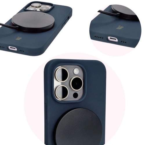 Silikonowe etui Bizon Soft Case do Apple iPhone 14 Pro ciemnoniebieskie