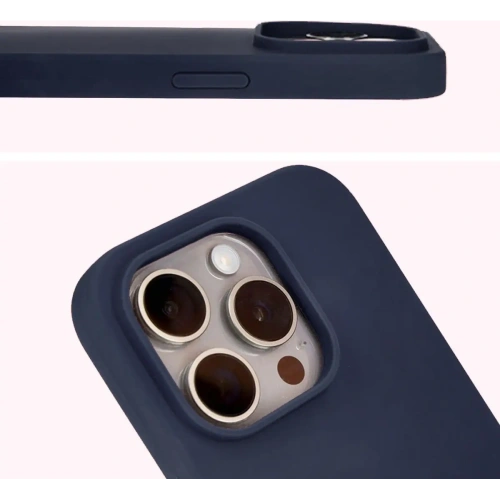 Silikonowe etui Bizon Soft Case do Apple iPhone 15 Pro ciemnoniebieskie