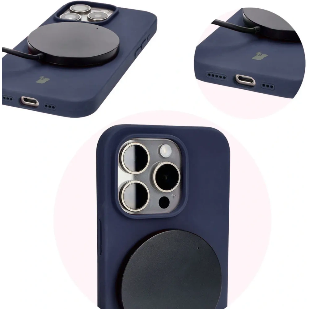 Hurtownia GSM - Silikonové pouzdro Bizon Soft Case pro Apple iPhone 15 Pro tmavě modré - BIZ5684 - {ean13} - Hurt