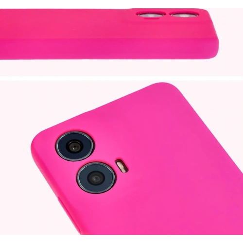 Silikonowe etui Bizon Soft Case do Motorola Moto G24 / G24 Power neonowo-różowe