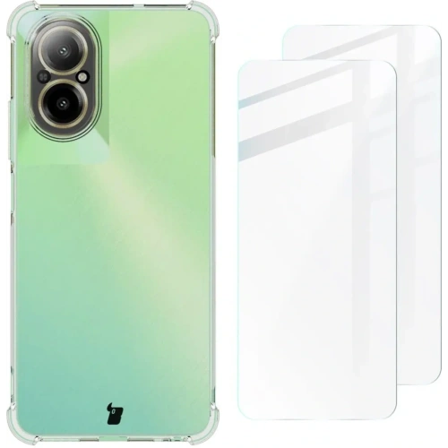 Etui + 2x szkło na ekran Bizon Case Clear Pack do Realme C67 4G przezroczyste