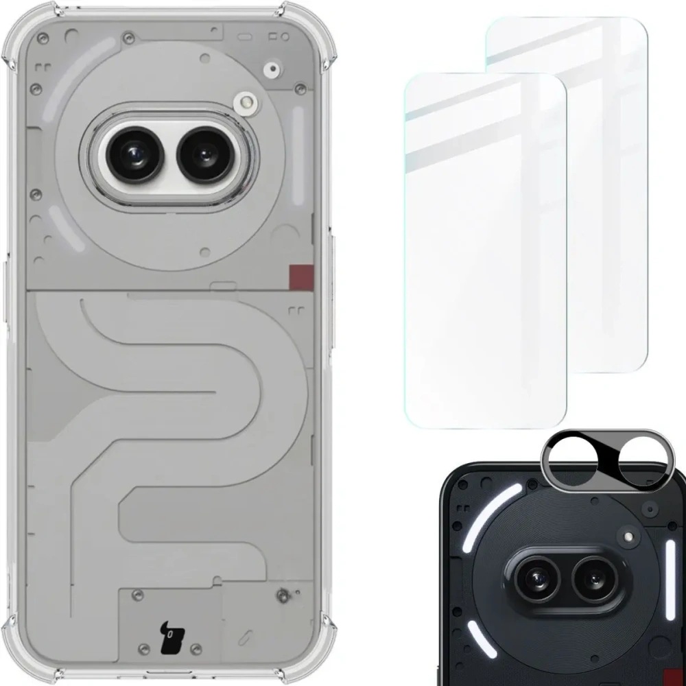 Wholesale Bizon Case Clear Pack case + 2x screen glass + lens glass Nothing Phone (2a) clear - BIZ5705 - {ean13} - Hurt