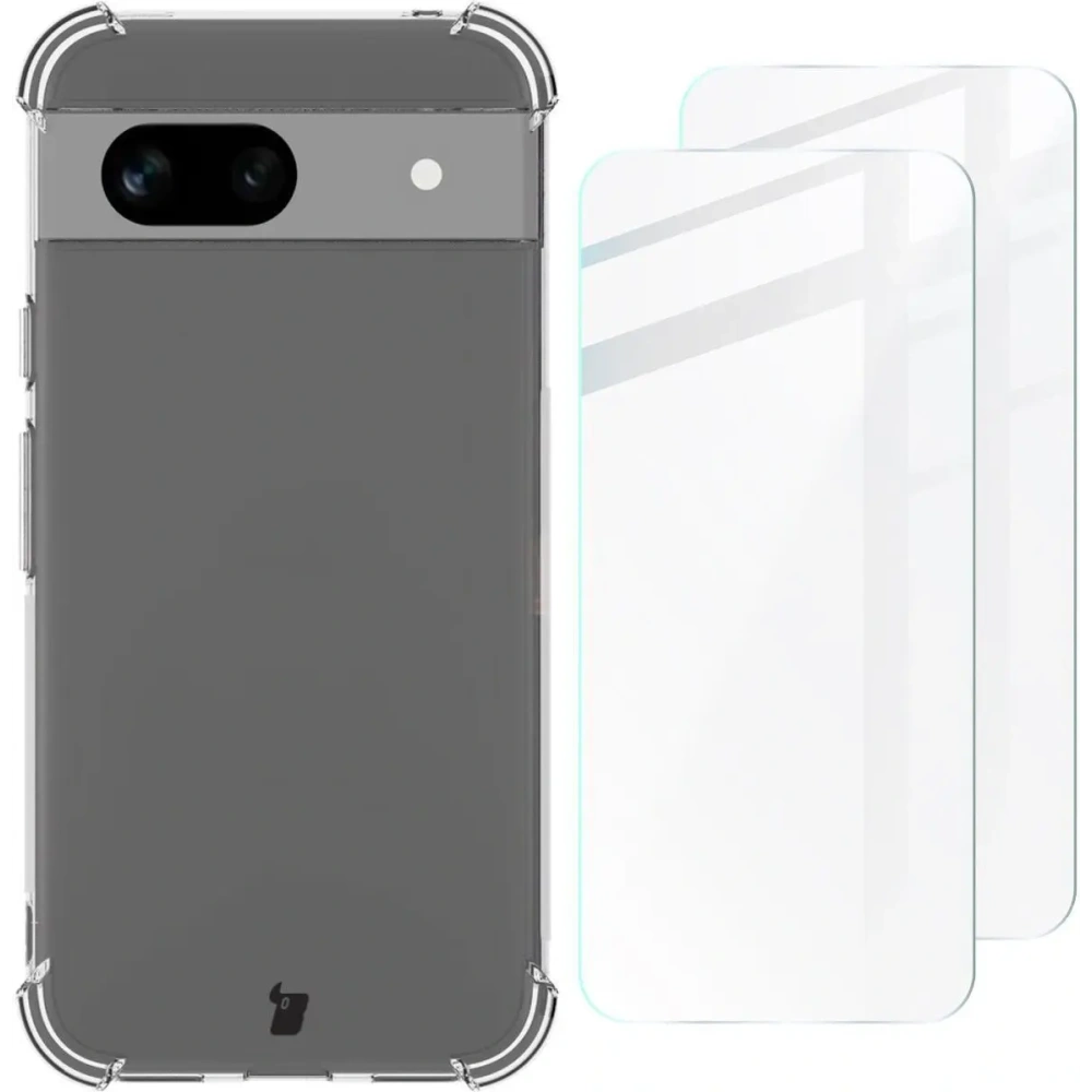 Hurtownia GSM - Bizon Case Clear Pack carcasă + 2x sticlă de protecție Google Pixel 8a transparentă - BIZ5163 - {ean13} - Hurt