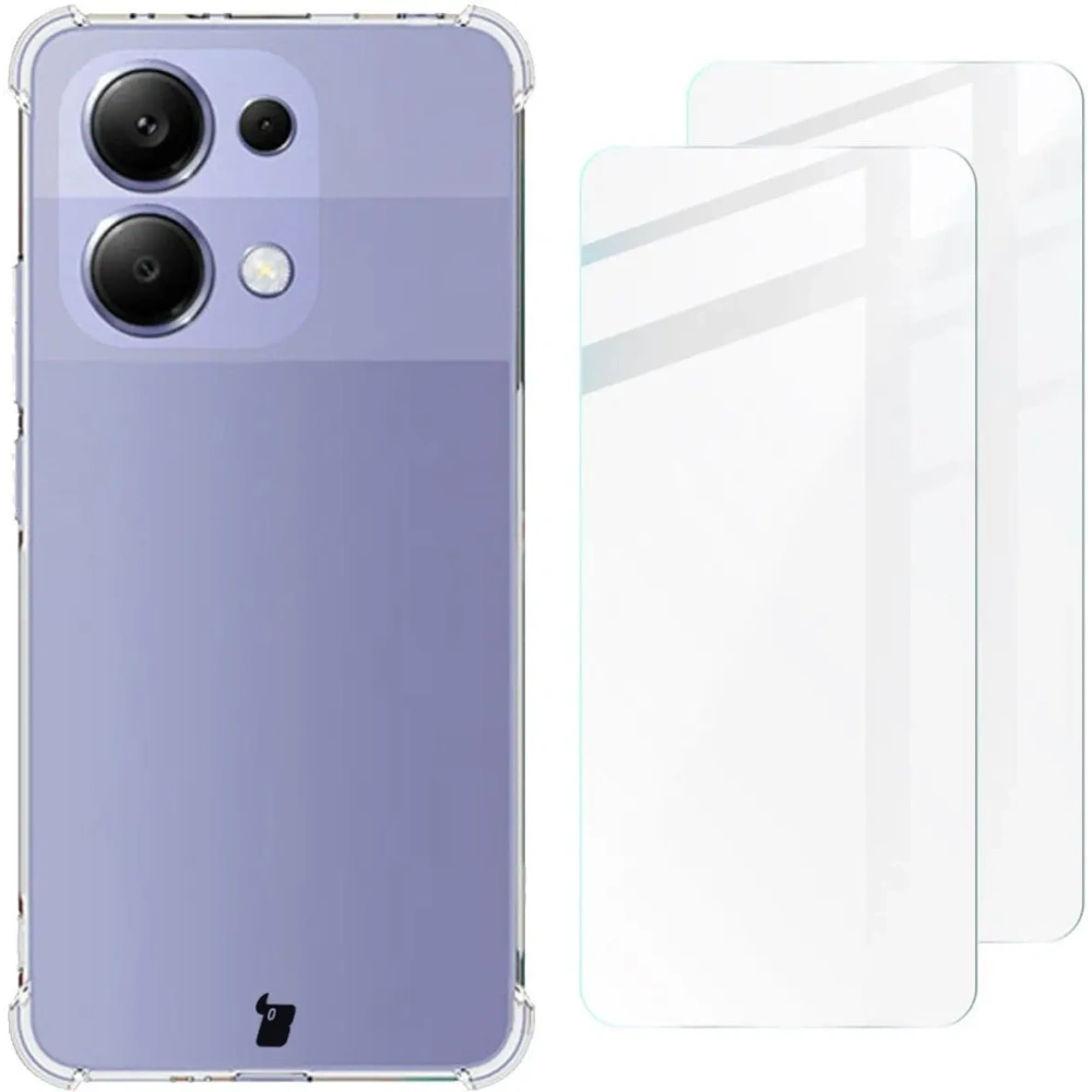 Hurtownia GSM - Bizon Case Clear Pack tok + 2x kijelző üveg Xiaomi Redmi Note 13 4G átlátszó - BIZ5164 - {ean13} - Hurt