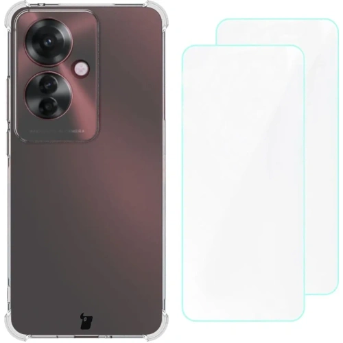 Etui + 2x folia Bizon Case Clear Pack do Oppo Reno11 F 5G przezroczyste