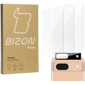 Hurtownia GSM - 3x Sklo na displej + sklo na fotoaparát BIZON Clear pro Google Pixel 8a - BIZ5175 - {ean13} - Hurt