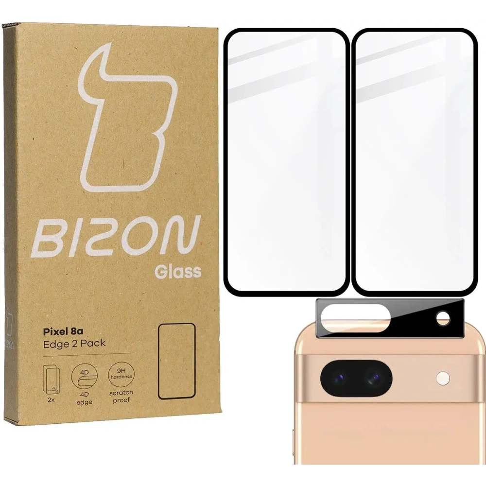 Hurtownia GSM - BIZON Edge 2x sticlă de ecran + sticlă pentru cameră Google Pixel 8a - BIZ5177 - {ean13} - Hurt