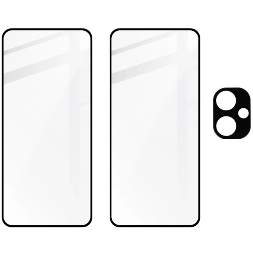 Szkło hartowane Bizon Glass Edge 2 3D Pack - [2 PACK] + ochrona na obiektyw Xiaomi Redmi Note 13 Pro+ 5G czarne