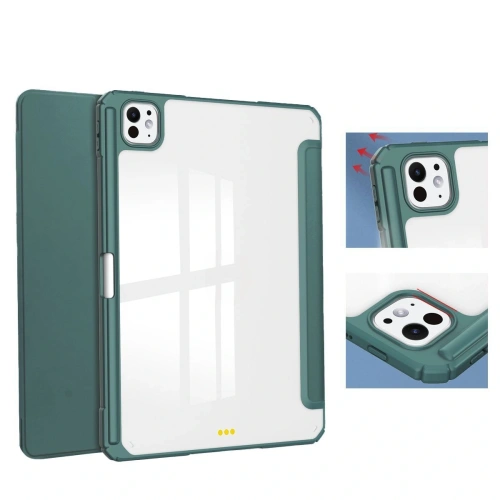 Etui Bizon Case Tab Clear Matt do iPad Pro 11" 5 gen. 2024 ciemnozielone