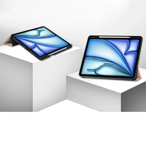 Etui Bizon Case Tab Lizard do iPad Air 13" 2024 różowozłote