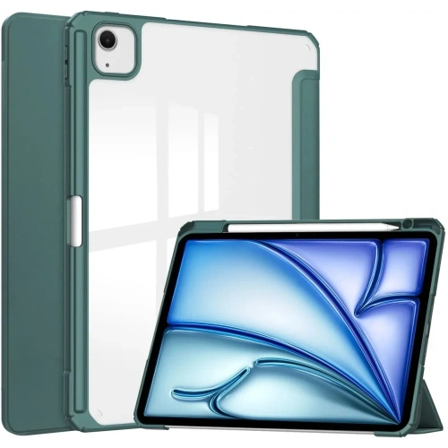 Etui Bizon Case Tab Clear Matt do iPad Air 13" 2024 ciemnozielone
