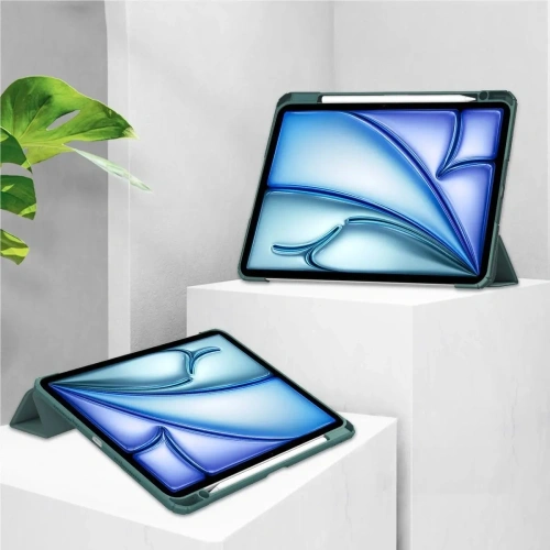 Etui Bizon Case Tab Clear Matt do iPad Air 13" 2024 ciemnozielone