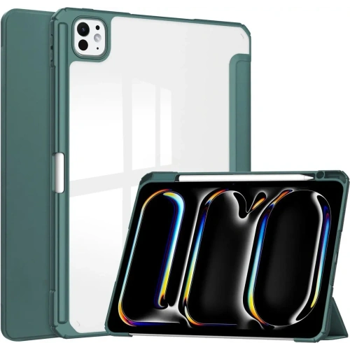 Etui Bizon Case Tab Clear Matt do iPad Pro 13" 7 gen. 2024 ciemnozielone