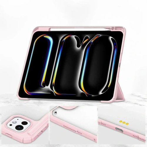 Etui Bizon Case Tab Clear Matt do iPad Pro 13" 7 gen. 2024 różowe