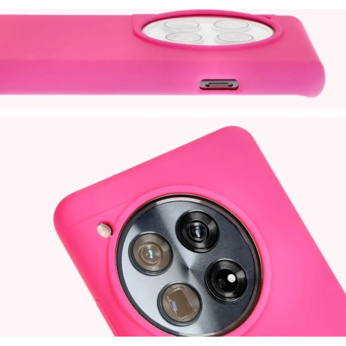 Silikonowe etui Bizon Soft Case do OnePlus 12 neonowo-różowe