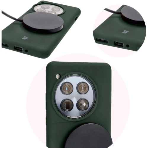 Silikonowe etui Bizon Soft Case do OnePlus 12 ciemnozielone