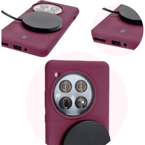 Silikonowe etui Bizon Soft Case do OnePlus 12 ciemnofioletowe