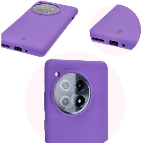 Silikonowe etui Bizon Soft Case do OnePlus 12R fioletowe