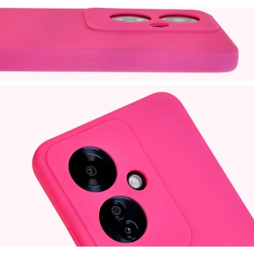 Silikonowe etui Bizon Soft Case do Oppo Reno11 F 5G neonowo-różowe