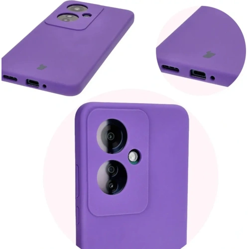 Silikonowe etui Bizon Soft Case do Oppo Reno11 F 5G fioletowe
