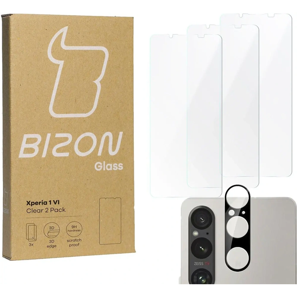 Hurtownia GSM - BIZON Clear 3x képernyő üveg + kamera üveg Sony Xperia 1 VI-hoz - BIZ5362 - {ean13} - Hurt