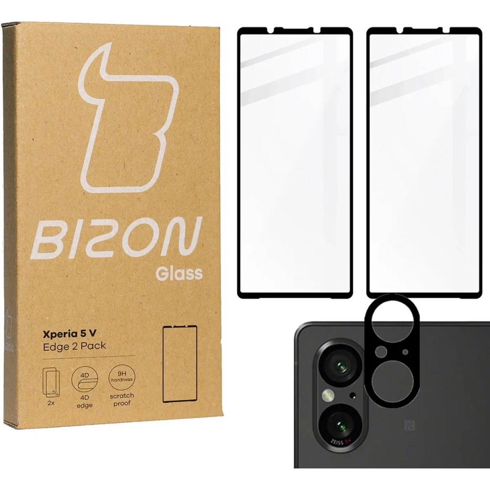 Hurtownia GSM - BIZON Edge 2x Bildschirmglas + Kameraglas für Sony Xperia 5 V - BIZ5368 - {ean13} - Hurt