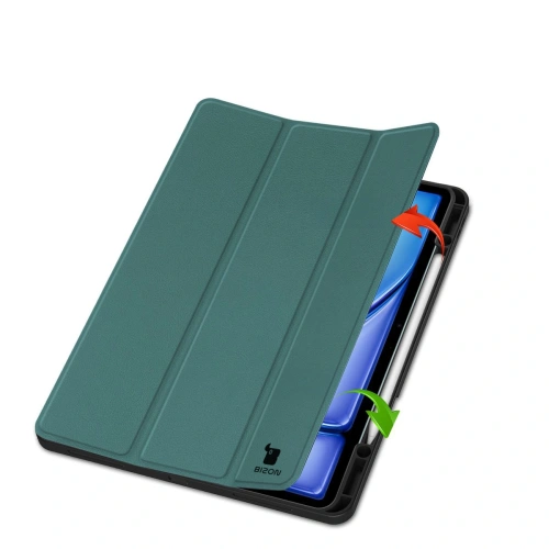 Etui Bizon Case Tab Lizard do iPad Air 13" 2024 ciemnozielone