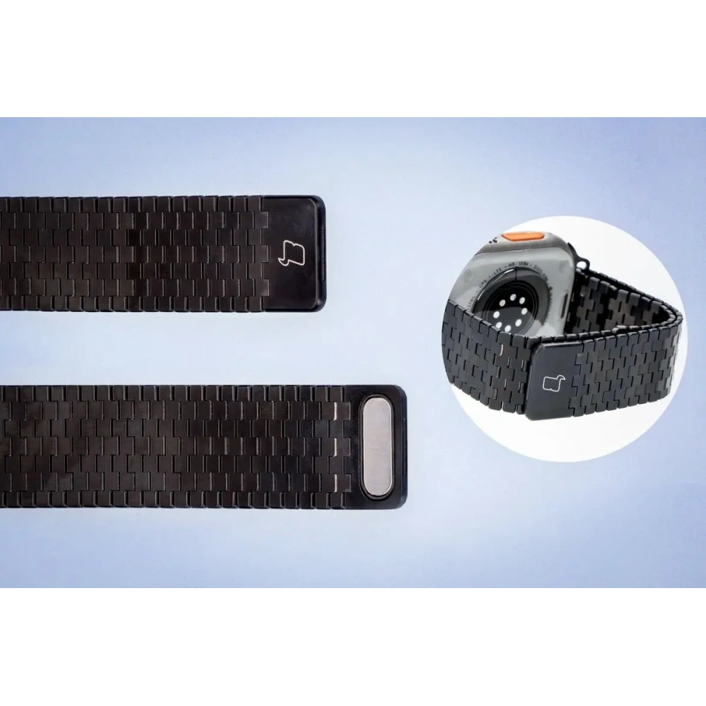 Hurtownia GSM - Pásek z nerezové oceli Bizon Strap Watch Titanium do Apple Watch 38/40/41/42 mm černý - BIZ5400 - {ean13} - Hurt