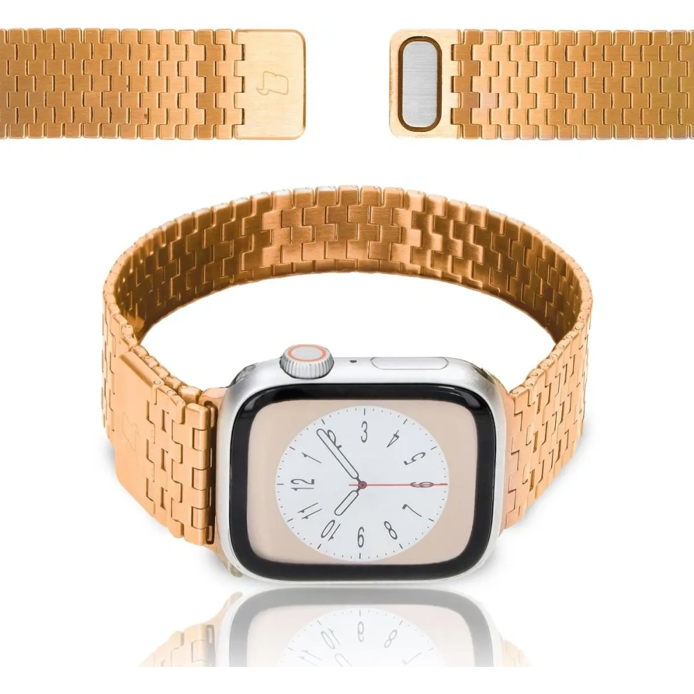 Hurtownia GSM - Pás z nerezové oceli Bizon Strap Watch Titanium do Apple Watch 38/40/41/42 mm růžovo-zlatý - BIZ5402 - {ean13} - Hurt