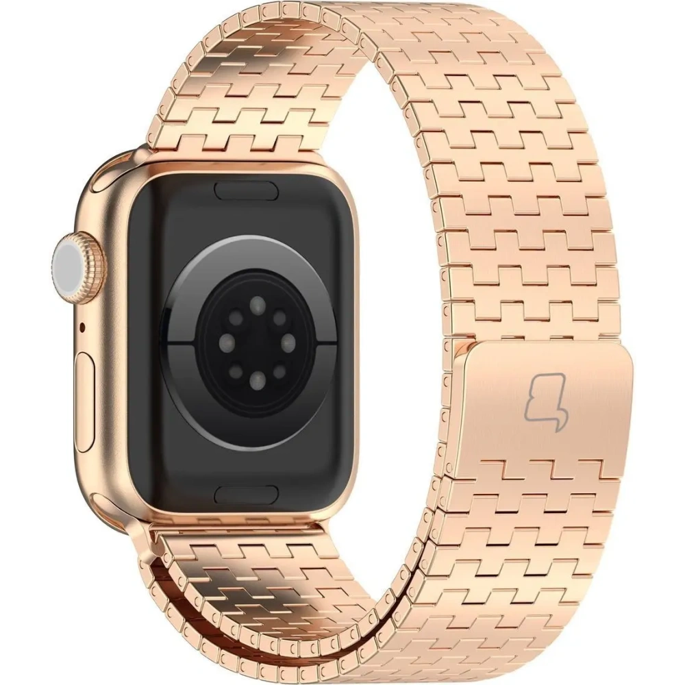 Hurtownia GSM - Pás z nerezové oceli Bizon Strap Watch Titanium do Apple Watch 38/40/41/42 mm růžovo-zlatý - BIZ5402 - {ean13} - Hurt
