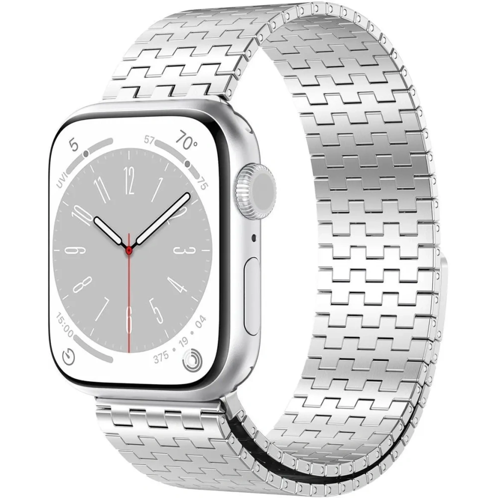 Hurtownia GSM - Pásek z nerezové oceli Bizon Strap Watch Titanium do Apple Watch 38/40/41/42 mm stříbrný - BIZ5807 - {ean13} - Hurt