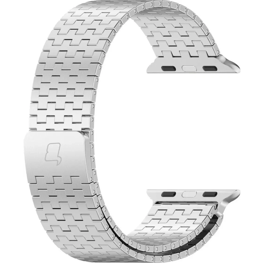 Hurtownia GSM - Pásek z nerezové oceli Bizon Strap Watch Titanium do Apple Watch 38/40/41/42 mm stříbrný - BIZ5807 - {ean13} - Hurt