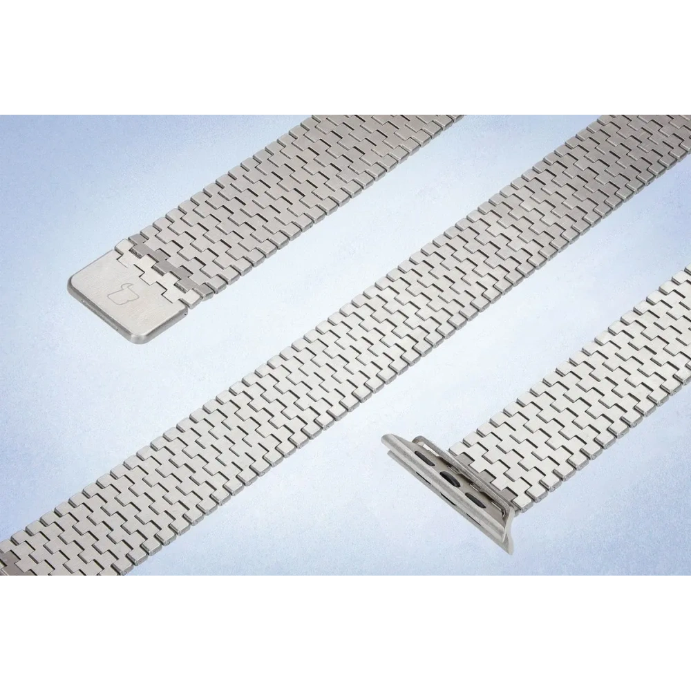Hurtownia GSM - Pásek z nerezové oceli Bizon Strap Watch Titanium do Apple Watch 38/40/41/42 mm stříbrný - BIZ5807 - {ean13} - Hurt