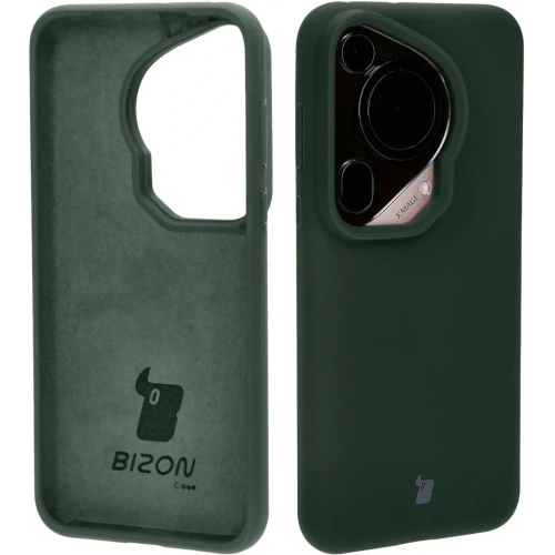 Silikonowe etui Bizon Soft Case do Huawei Pura 70 ciemnozielone