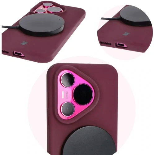 Silikonowe etui Bizon Soft Case do Huawei Pura 70 ciemnofioletowe